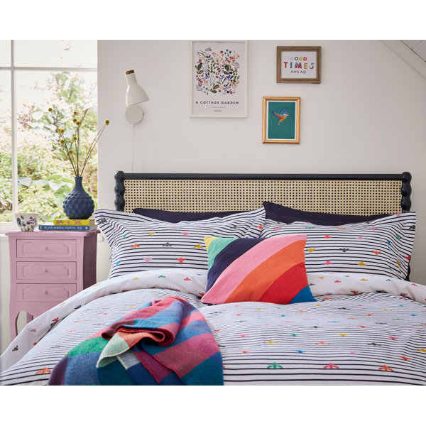 JOULES Rainbow Bee Striped Square Scatter Cushion Cushion With Filling